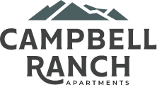 Campbell Ranch Apartments logo with a mountain graphic.
